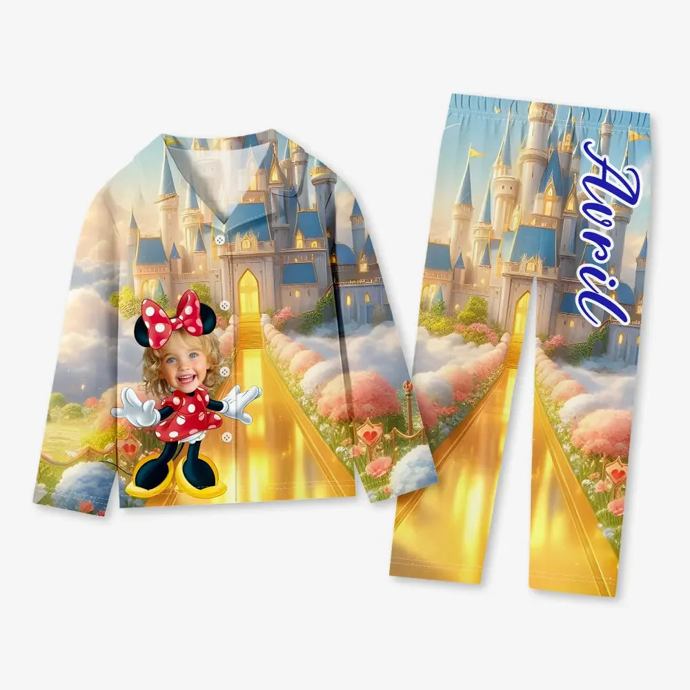Custom Baby Face Long Sleeve Pajamas Custom Mouse Ear Pajamas For Children