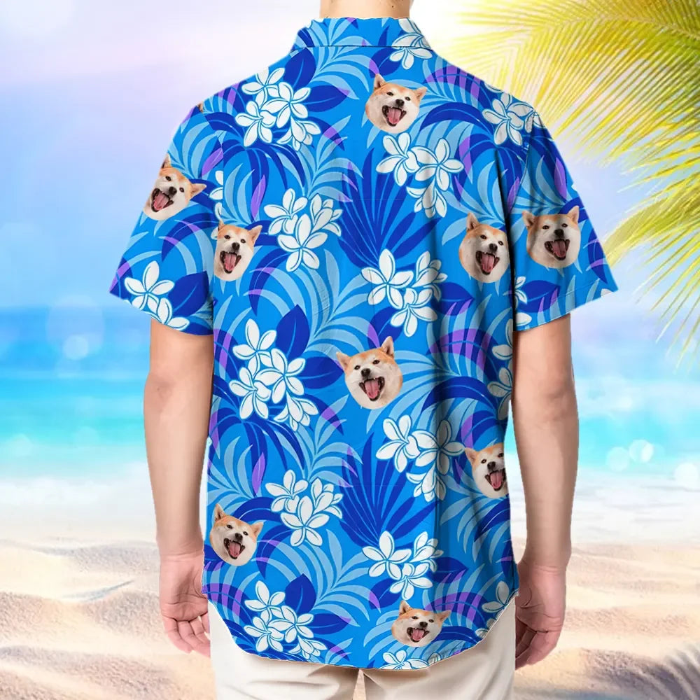 Custom Hawaiian Shirt With Face Flower Beach Shirt For Pet Lover Hawaiian Beach Shirt Holiday Gift For Men