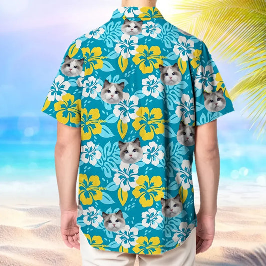 Custom Hawaiian Flower Shirt With Face Holiday Gift For Men Shirt For Pet Lover