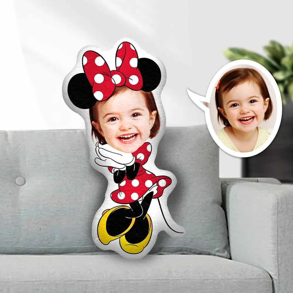 MiniMe Pillow Dolls Custom Face Pillow Personalized Photo Minnie Pillow