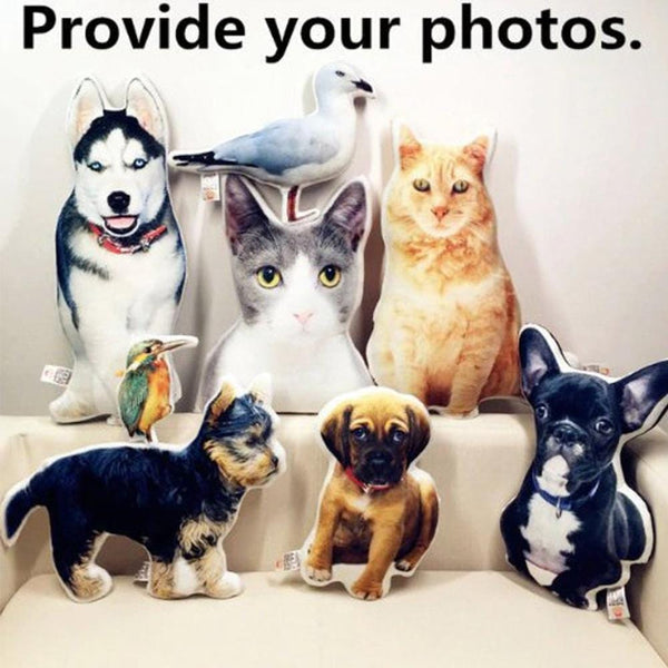 Personalized Pet Pillow Custom Animal Photo 3D Pillow Pet Portrait Throw Pillow