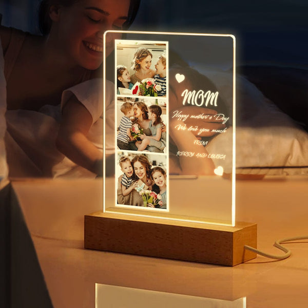 Custom Night Light Custom Photo and Name Light Mother's Day Gift