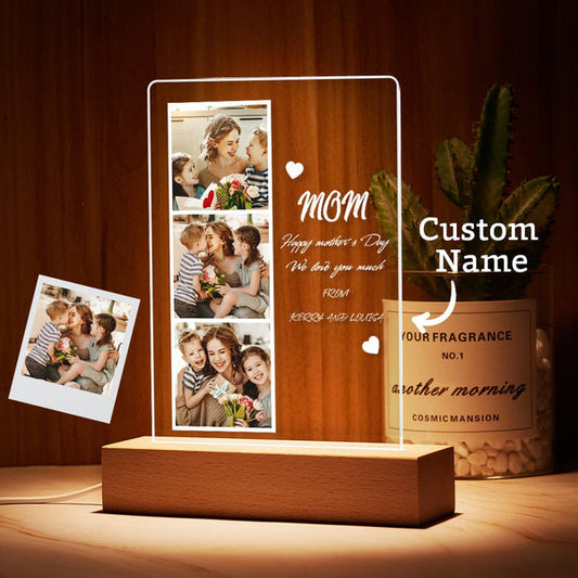 Custom Night Light Custom Photo and Name Light Mother's Day Gift
