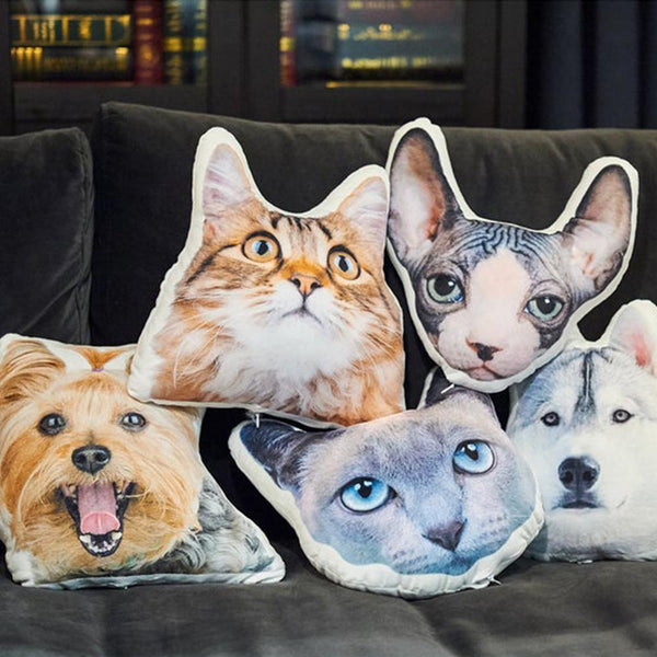 Personalized Pet Pillow Custom Animal Photo 3D Pillow Pet Portrait Throw Pillow