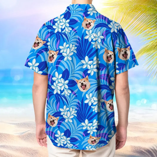 Custom Hawaiian Shirt With Face Flower Beach Shirt For Pet Lover Hawaiian Beach Shirt Holiday Gift For Men
