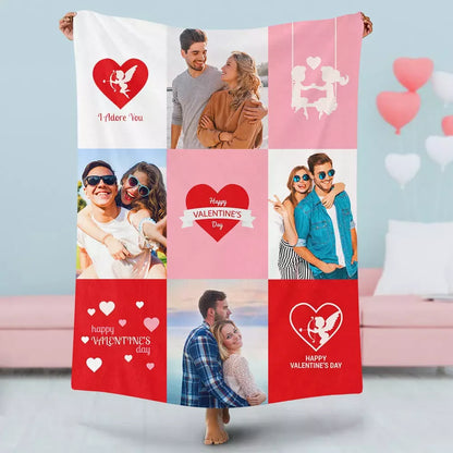 Custom Photo Blankets Personalized Valentine'S Day Gift Blanket