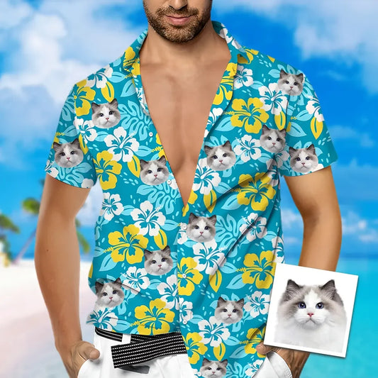 Custom Hawaiian Flower Shirt With Face Holiday Gift For Men Shirt For Pet Lover