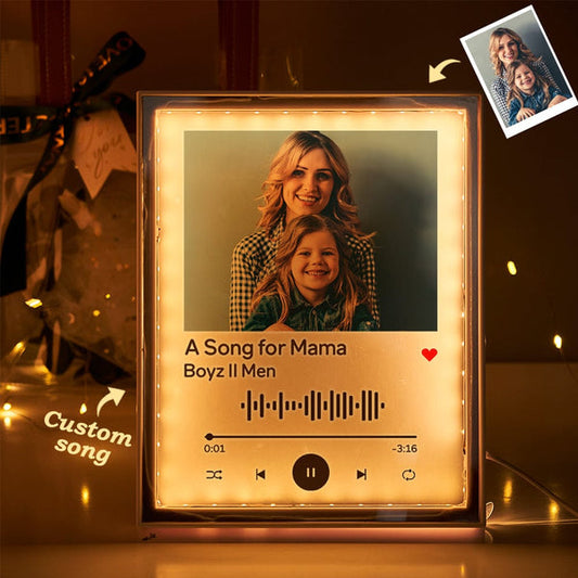 Song Picture Frame Personalized Gift For Mom Song Plaque Custom Music Code Night Light Mother's Day Gifts