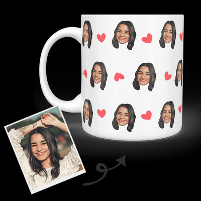 Personalized  Printed Coffeee Mug with Face Gift For Her
