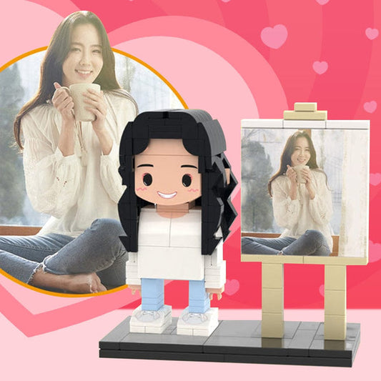 Full Body Custom 1 Person Brick Figures Custom Brick Figures with Frame Small Particle Block Toy Gifts for Girlfriend