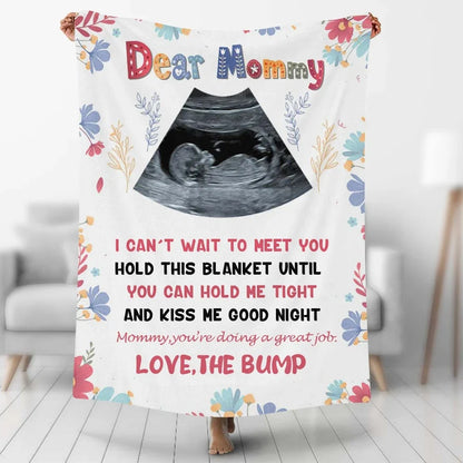 Best Mother's Day Gift,Custom Photo Blankets Personalized New Mom Blanket First Glimpse Keepsake Blanket