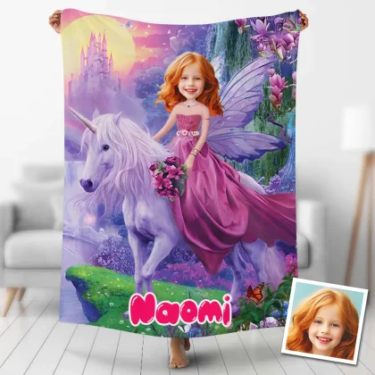 Custom Blankets Personalized Princess And Unicorn Blankets